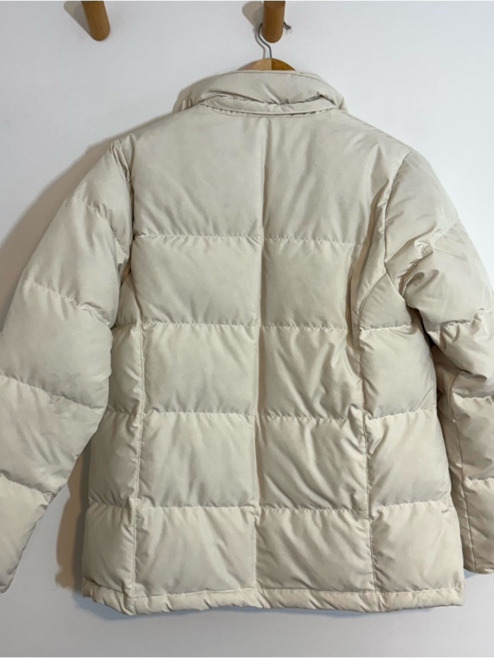 L.L.Bean Cream Down Puffer Jacket Women’s Small Quilted Coat Full Zip Gorpcore - Picture 11 of 11